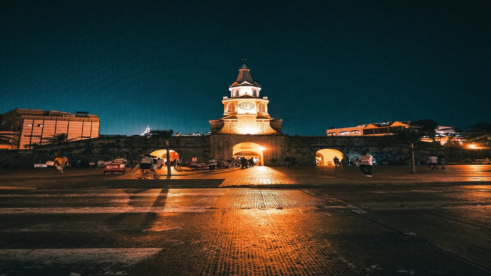 Vista de la Ciudad Amurallada de Cartagena al atardecer